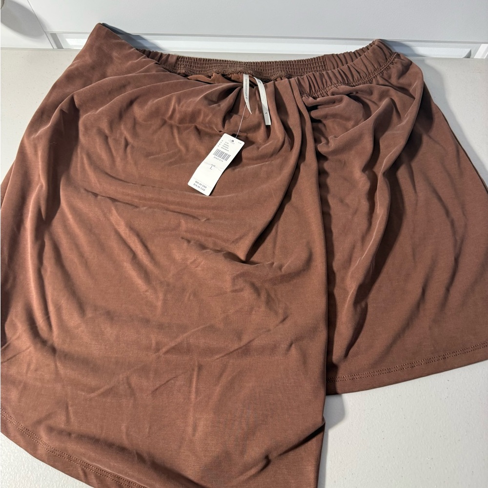 NWT Anthropologie Tan Elastic Waist Skirt. Size‎ Large